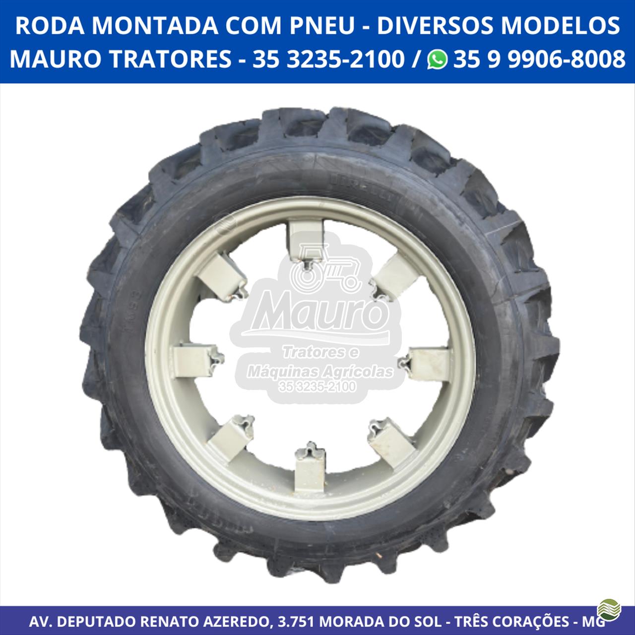 Aro/Roda 11x38 (13.6x38), 8 presilhas simples, com pneu ressolado novo.